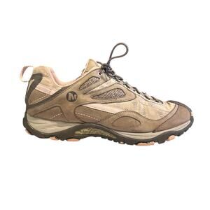 Merrell Siren Sync Pink Tan Suede Lace Up Shoes Size 10 Hiking Trail Performance